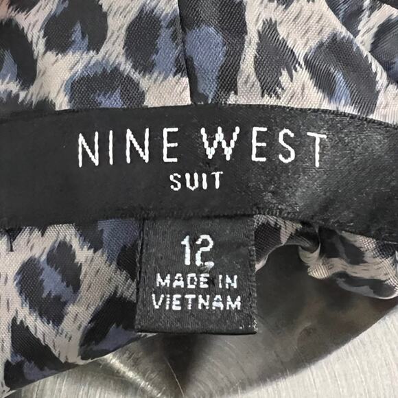NINE WEST Black Leopard Blazer SZ 12 - Picture 2 of 9